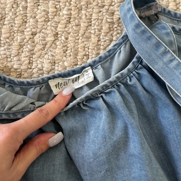 Vici Medium Wash Denim Babydoll Dress - Picture 5 of 6